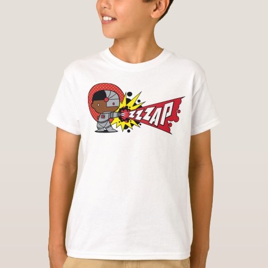 チビ(小さくかわいく書いた感じ)サイボーグのサイバネティッド・キャノン Tシャツ (正面)