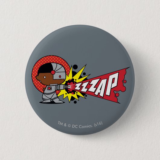 チビ(小さくかわいく書いた感じ)·サイボーグのサイバーネティック·キャノン 缶バッジ (正面)