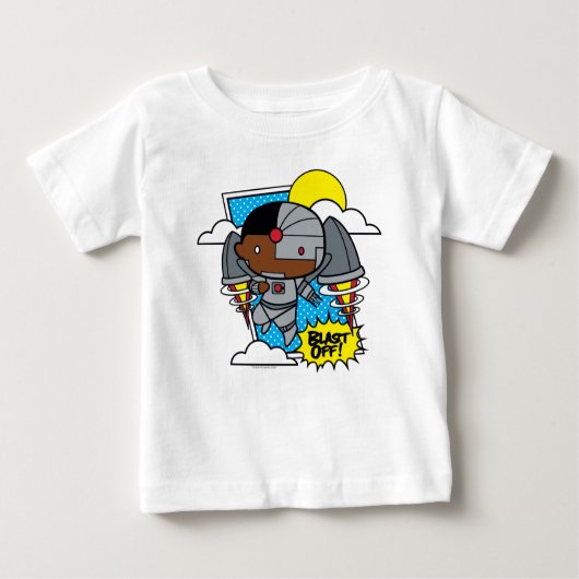 チビ（小さくかわいく書いた感じ）サイボーグブラストオフ！ ベビーTシャツ (正面)