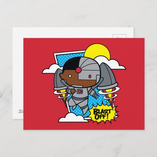 チビ(小さくかわいく書いた感じ)サイボーグブラストオフ! ポストカード (正面/裏面)