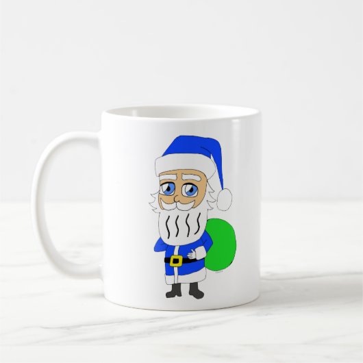 チビ(小さくかわいく書いた感じ)サンタクロース コーヒーマグカップ (左)