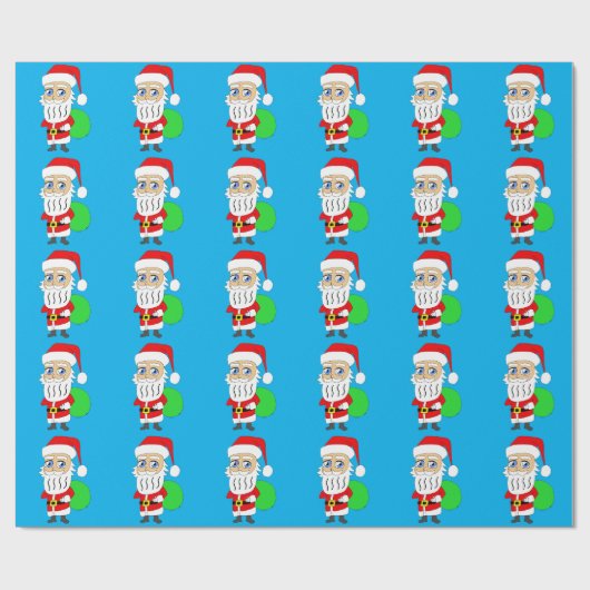 チビ（小さくかわいく書いた感じ）サンタクロース ラッピングペーパー (フラット)
