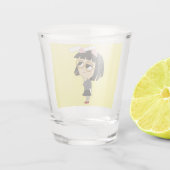 チビ（小さくかわいく書いた感じ） ショットグラス (裏面)