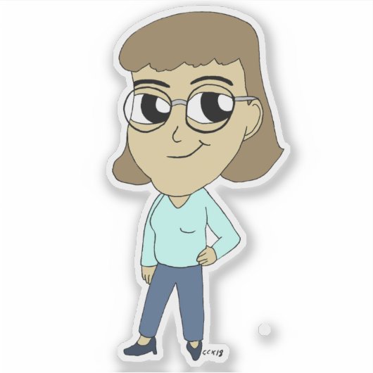 チビ（小さくかわいく書いた感じ） シール (正面)