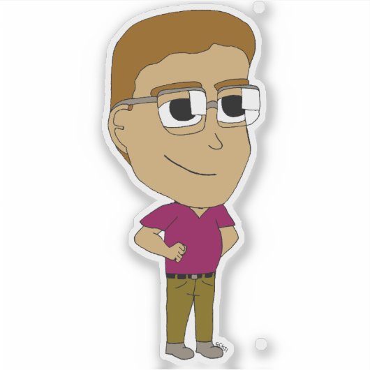 チビ（小さくかわいく書いた感じ） シール (正面)