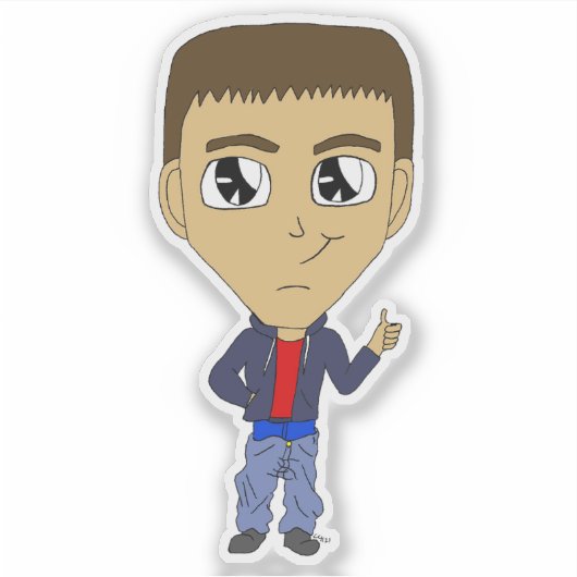 チビ(小さくかわいく書いた感じ) シール (正面)