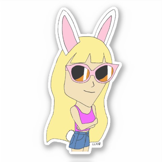 チビ(小さくかわいく書いた感じ) シール (正面)