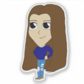 チビ（小さくかわいく書いた感じ） シール (正面)