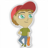 チビ（小さくかわいく書いた感じ） シール (正面)