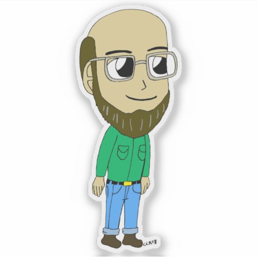 チビ（小さくかわいく書いた感じ） シール (正面)