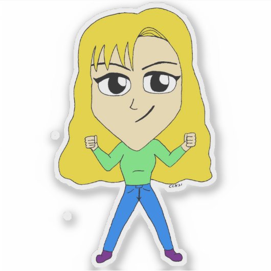 チビ（小さくかわいく書いた感じ） シール (正面)