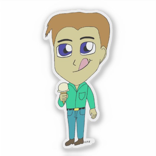 チビ(小さくかわいく書いた感じ) シール (正面)