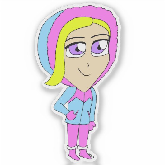 チビ（小さくかわいく書いた感じ） シール (正面)