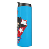 チビ(小さくかわいく書いた感じ)ジャスティスリーグオブアメリカスターズ タンブラー (回転右)