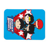 チビ（小さくかわいく書いた感じ）ジャスティスリーグオブアメリカスターズ マグネット (横)