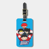 チビ(小さくかわいく書いた感じ)ジャスティスリーグオブアメリカスターズ ラゲッジタグ (正面縦)