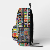 チビ（小さくかわいく書いた感じ）ジャスティスリーグキャラクターパターン プリントバックパック (右)