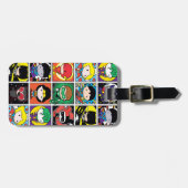 チビ(小さくかわいく書いた感じ)ジャスティスリーグキャラクターパターン ラゲッジタグ (正面横)