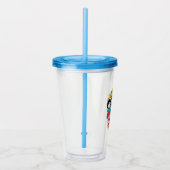 チビ（小さくかわいく書いた感じ）ジャスティスリーググループ アクリルタンブラー (右)