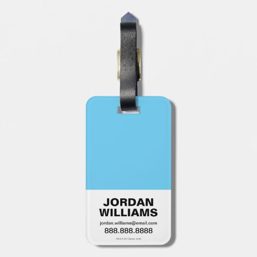 チビ（小さくかわいく書いた感じ）ジャスティスリーググループ ラゲッジタグ (裏面縦)