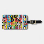 チビ(小さくかわいく書いた感じ)ジャスティスリーグコンパイルパターン ラゲッジタグ (正面横)