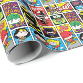 チビ(小さくかわいく書いた感じ)ジャスティスリーグコンパイルパターン ラッピングペーパー (ロールコーナー)