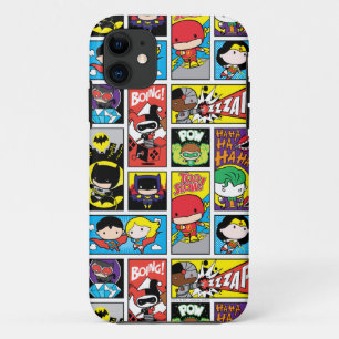 チビ(小さくかわいく書いた感じ)ジャスティスリーグコンパイルパターン iPhone 11 ケース