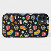 チビ（小さくかわいく書いた感じ）ジャスティスリーグヒーローとロゴパターン Case-Mate iPhoneケース (裏面(横))