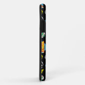 チビ（小さくかわいく書いた感じ）ジャスティスリーグヒーローとロゴパターン Case-Mate iPhoneケース (裏面/右)