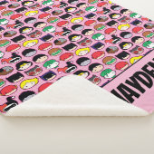 チビ(小さくかわいく書いた感じ)ジャスティスリーグヘッドパターン シェルパブランケット (3/4)