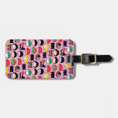 チビ(小さくかわいく書いた感じ)ジャスティスリーグヘッドパターン ラゲッジタグ (正面横)