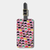 チビ(小さくかわいく書いた感じ)ジャスティスリーグヘッドパターン ラゲッジタグ (正面縦)