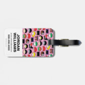 チビ(小さくかわいく書いた感じ)ジャスティスリーグヘッドパターン ラゲッジタグ (裏面横)