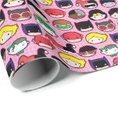 チビ(小さくかわいく書いた感じ)ジャスティスリーグヘッドパターン ラッピングペーパー (ロールコーナー)