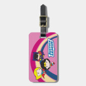 チビ（小さくかわいく書いた感じ）ジャスティスリーグレインボー ラゲッジタグ (正面縦)