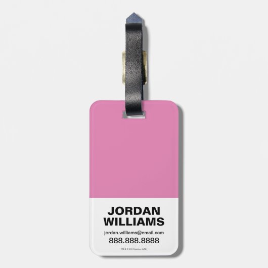 チビ（小さくかわいく書いた感じ）ジャスティスリーグレインボー ラゲッジタグ (裏面縦)