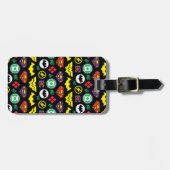 チビ（小さくかわいく書いた感じ）ジャスティスリーグロゴパターン ラゲッジタグ (正面横)