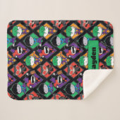 チビ(小さくかわいく書いた感じ)ジャスティスリーグ悪役パターン シェルパブランケット (正面(横))