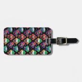 チビ(小さくかわいく書いた感じ)ジャスティスリーグ悪役パターン ラゲッジタグ (正面横)