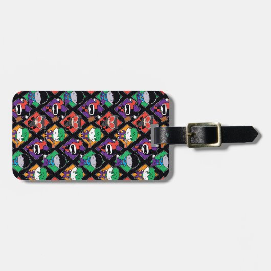 チビ（小さくかわいく書いた感じ）ジャスティスリーグ悪役パターン ラゲッジタグ (正面横)