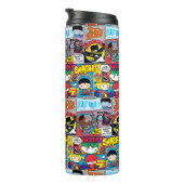 チビ（小さくかわいく書いた感じ）ジャスティスリーグ漫画ブックパターン タンブラー (回転右)