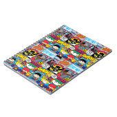 チビ（小さくかわいく書いた感じ）ジャスティスリーグ漫画ブックパターン ノートブック (左側)