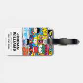 チビ（小さくかわいく書いた感じ）ジャスティスリーグ漫画ブックパターン ラゲッジタグ (裏面横)