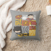 チビ（小さくかわいく書いた感じ）ジャスティスリーグ |飛ぶ、蹴る走、 クッション (ブランケット)