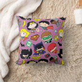 チビ(小さくかわいく書いた感じ)・ジャスティス・リーグが紫にパターン クッション (ブランケット)