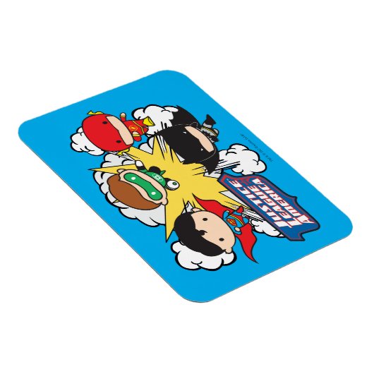 チビ（小さくかわいく書いた感じ）ジャスティス・リーグ・オブ・アメリカ爆発 マグネット (右側)