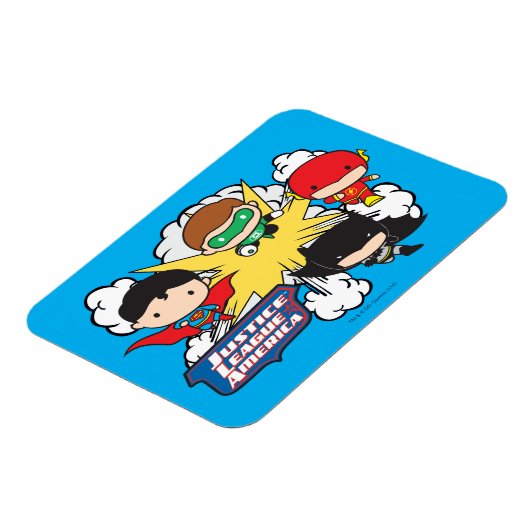 チビ（小さくかわいく書いた感じ）ジャスティス・リーグ・オブ・アメリカ爆発 マグネット (左側)