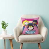 チビ(小さくかわいく書いた感じ)・ジャスティス・リーグ・レインボー クッション (椅子)