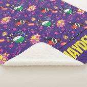 チビ（小さくかわいく書いた感じ）ジョーカーとハーレー模様 シェルパブランケット (3/4)