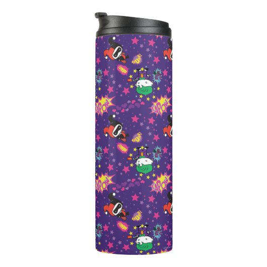 チビ(小さくかわいく書いた感じ)ジョーカーとハーレー模様 タンブラー (回転右)